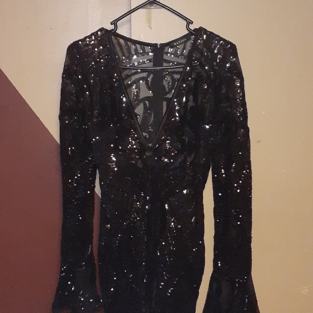 Black sequins dress